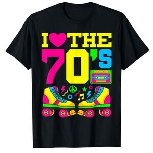 I Heart 70s 1970s Fashion Theme Party Outfit Seventies Costume T-Shirt, L